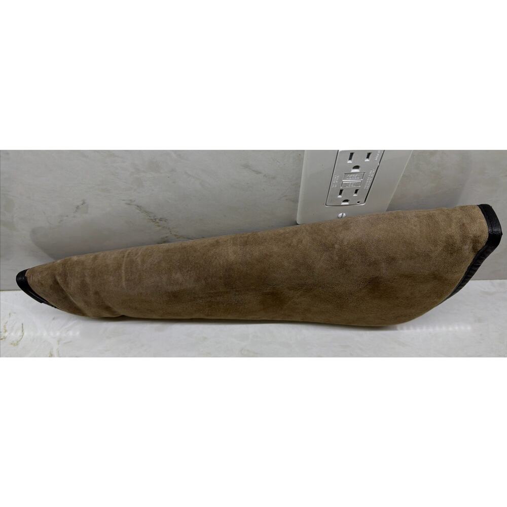Vintage 17” Suede Leather Gun Carrying Case Blue Fleece Pistol Revolver Zipper - Picture 4 of 11